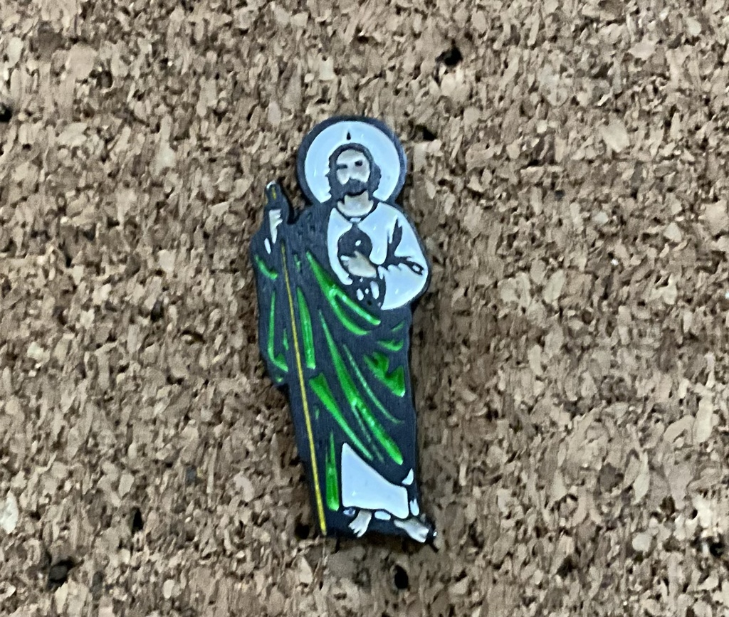 PIN SAN JUDAS TADEO BLANCO/VERDE