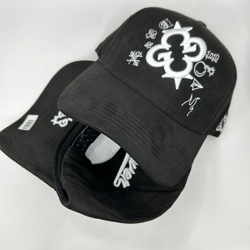 CLOVER GARMENTS NEGRA LOGO BLANCO GAMUZA